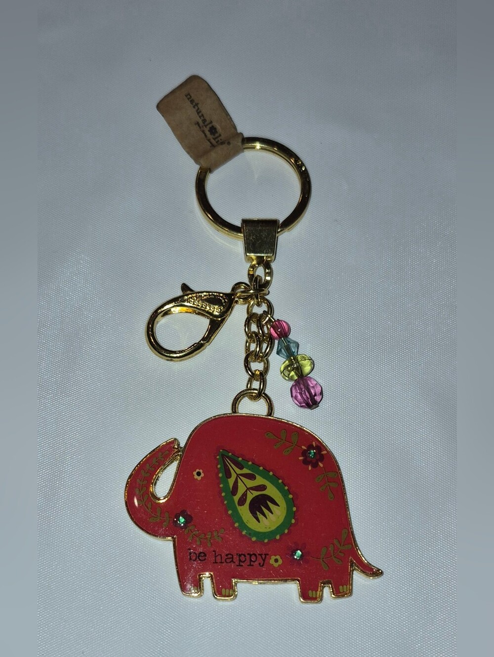 NWT Natural Life Elephant Bag Charm/keychain